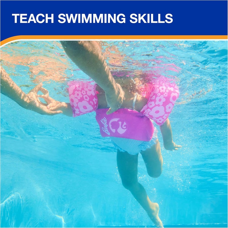 SwimWays Barbie Swim Trainer, US Coast Guard Approved Life Vest, Kids Swim Vest and Swimming Aid, Arm Floaties & Life Jackets for Kids 33-55 lbs - Image 3